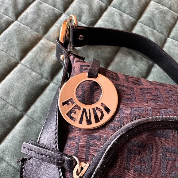 Fendi Zuccino Cuoio Borsa Pocket Bag Baguette - Picture 3 of 15